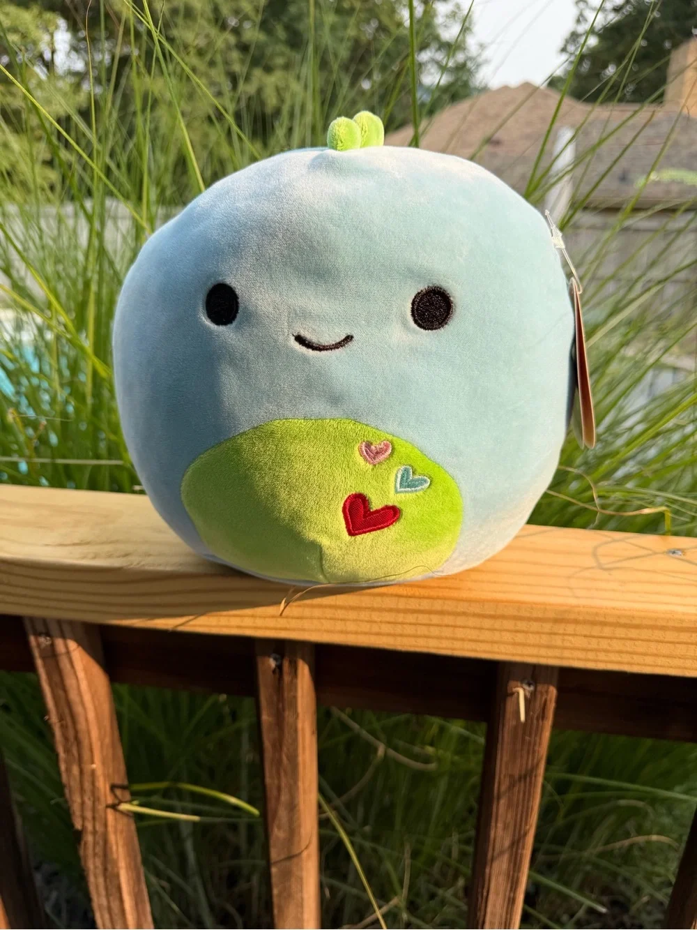 Rashad the Dinosaur Squishmallow with hearts